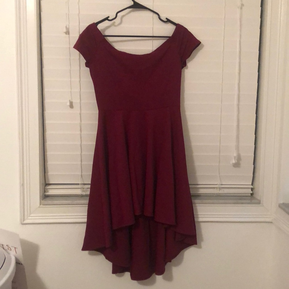 burgundy dress